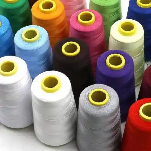 Dyed polyester thread cones